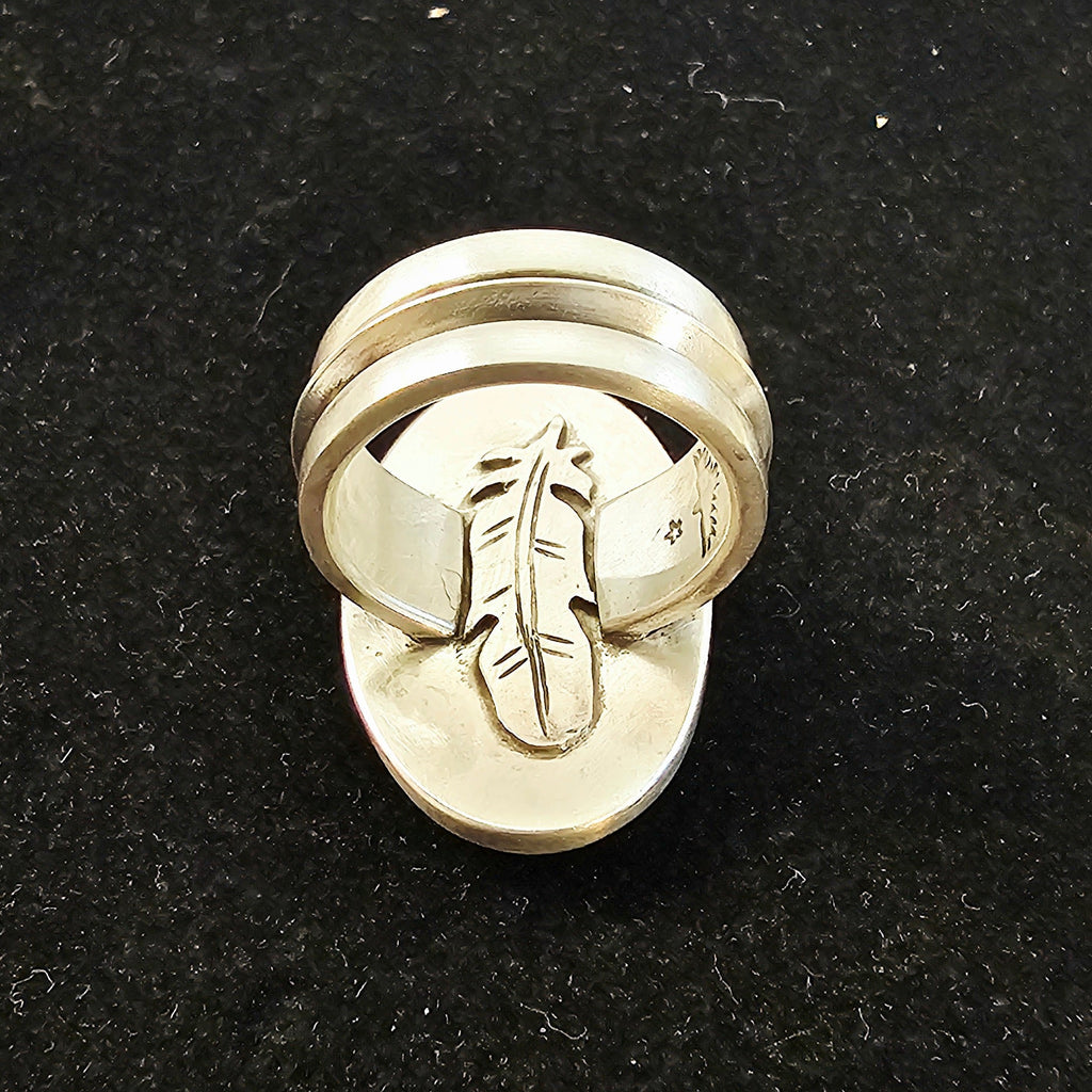 Heavy Sterling Silver Ring w/ Turquoise. sz. 9.25