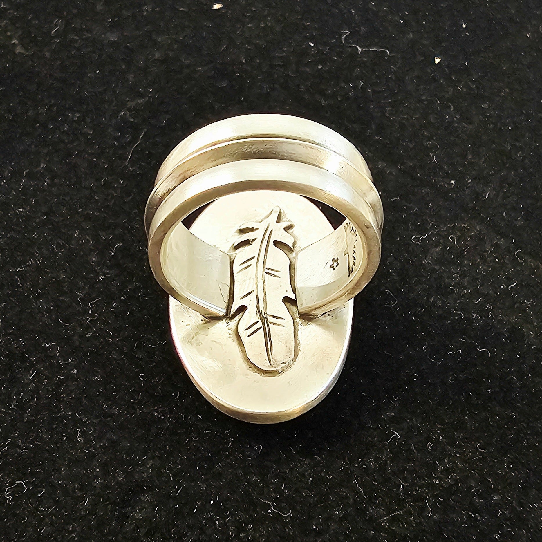 Heavy Sterling Silver Ring w/ Turquoise. sz. 9.25