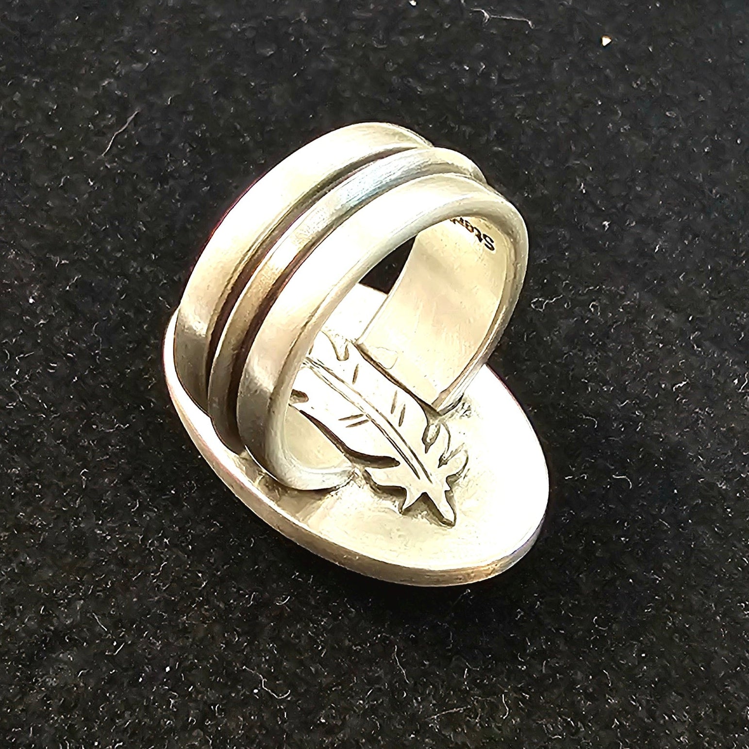 Heavy Sterling Silver Ring w/ Turquoise. sz. 9.25