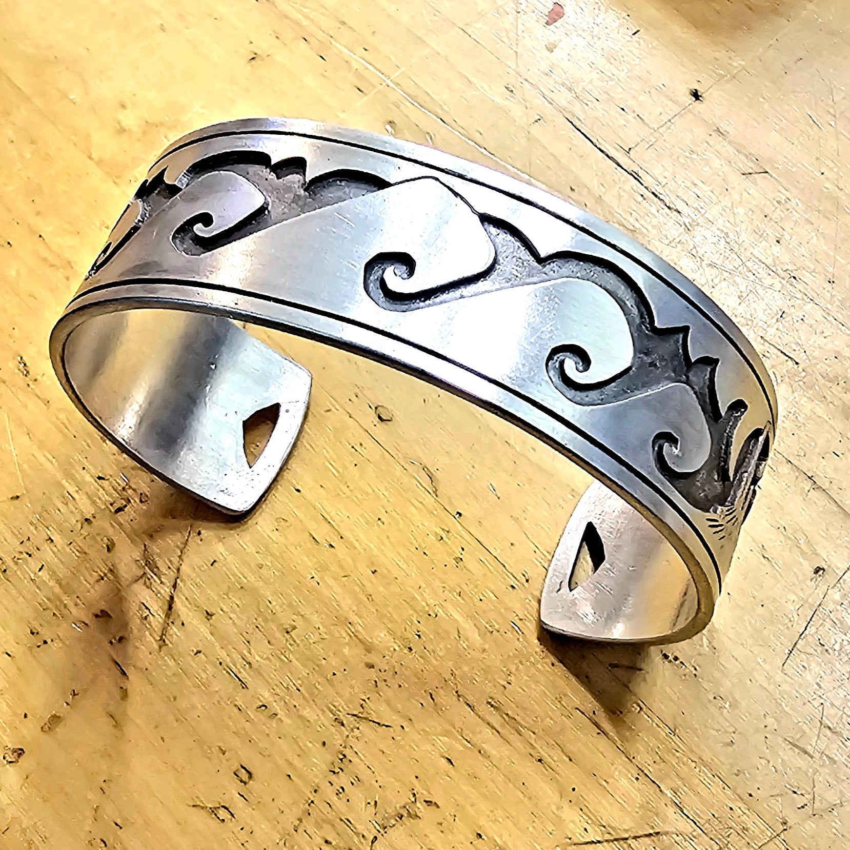 Sterling Silver Landscape Cuff