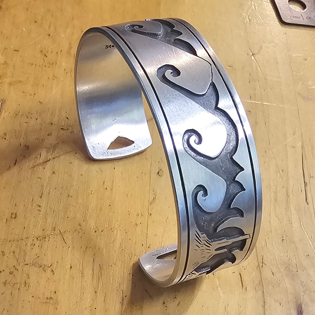 Sterling Silver Landscape Cuff