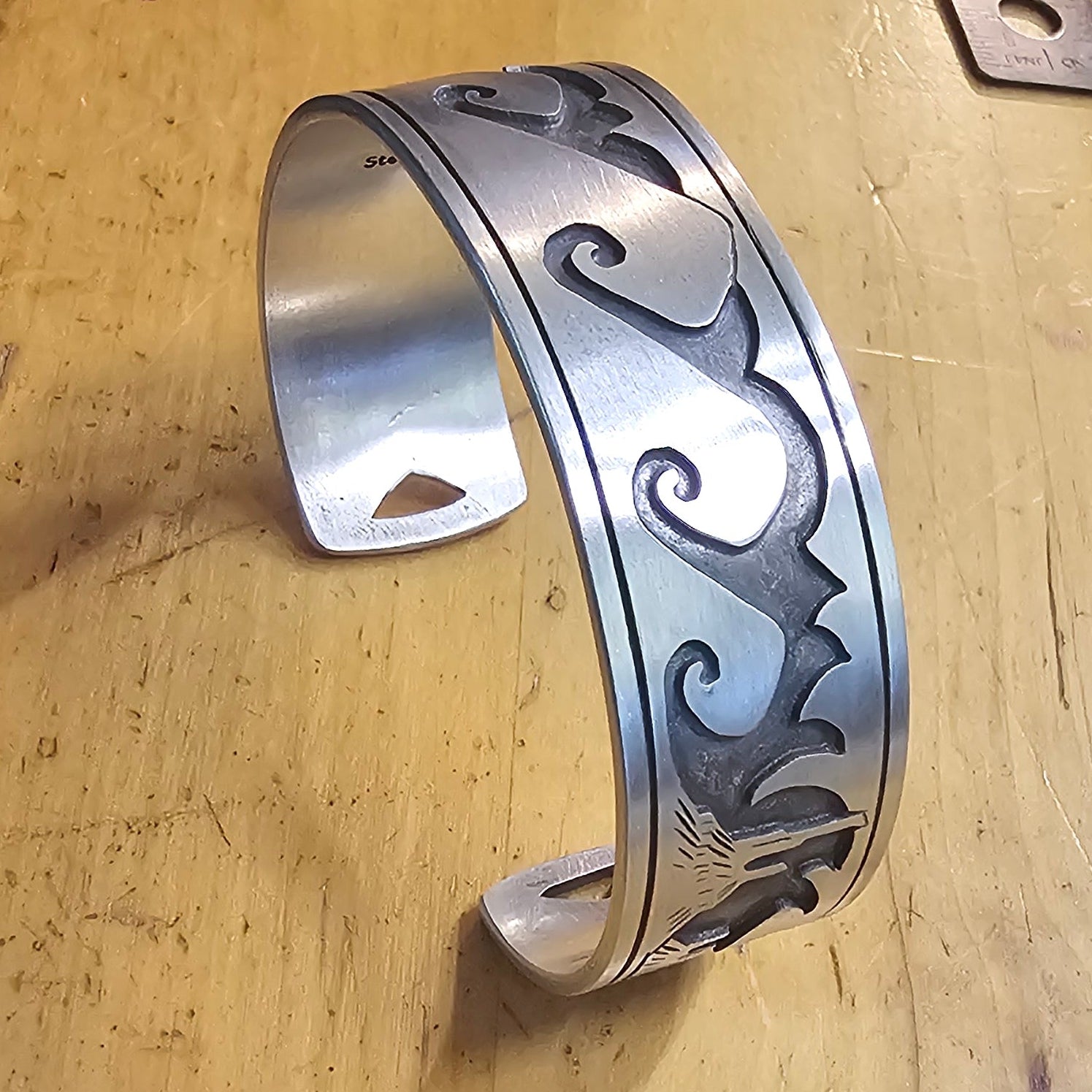 Sterling Silver Landscape Cuff