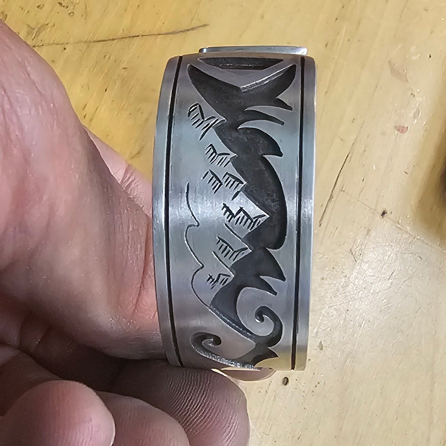 Sterling Silver Landscape Cuff
