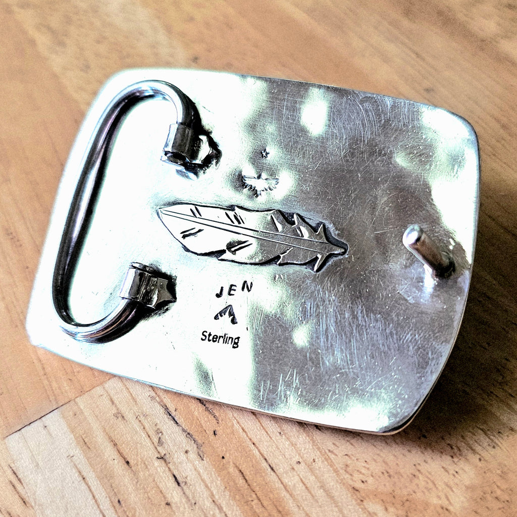 Heavy Sterling Silver UFO Belt Buckle