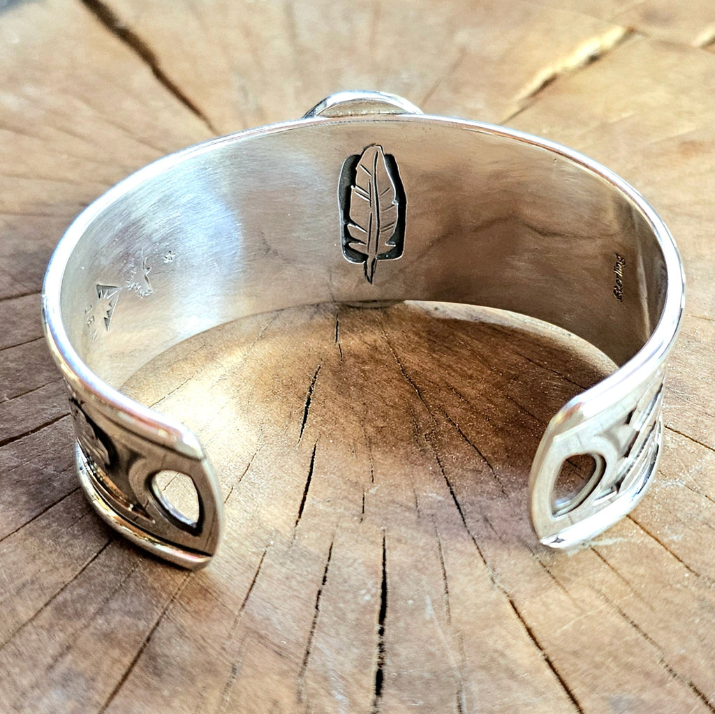 Sterling Silver Raven bracelet w/ Pietersite
