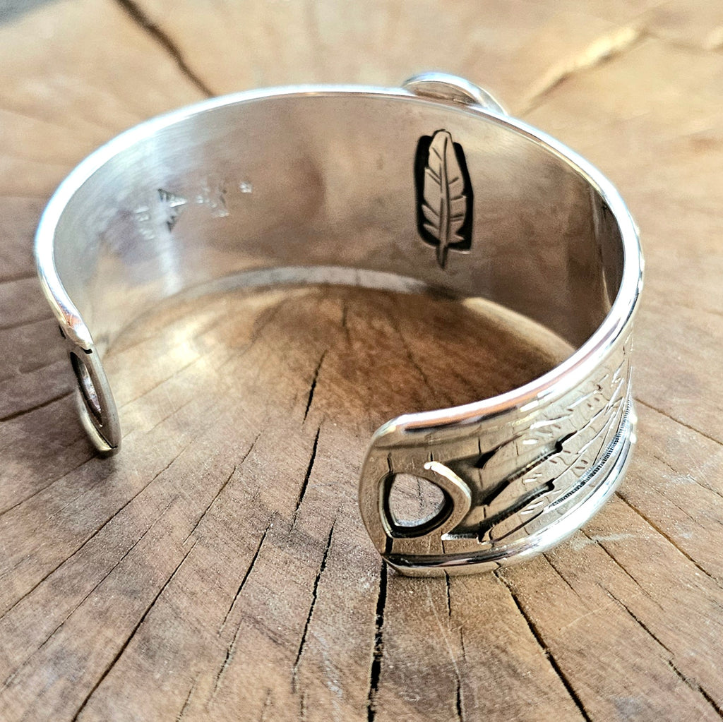 Sterling Silver Raven bracelet w/ Pietersite