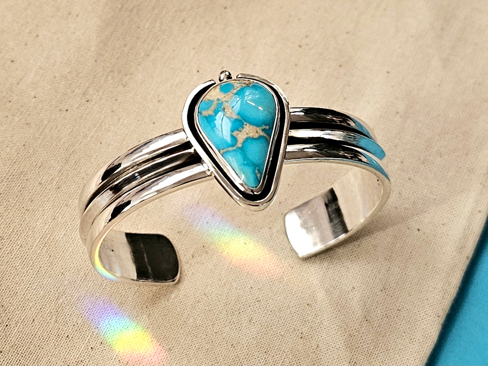 Sterling Silver Cuff w/ Sky Blue Turquoise