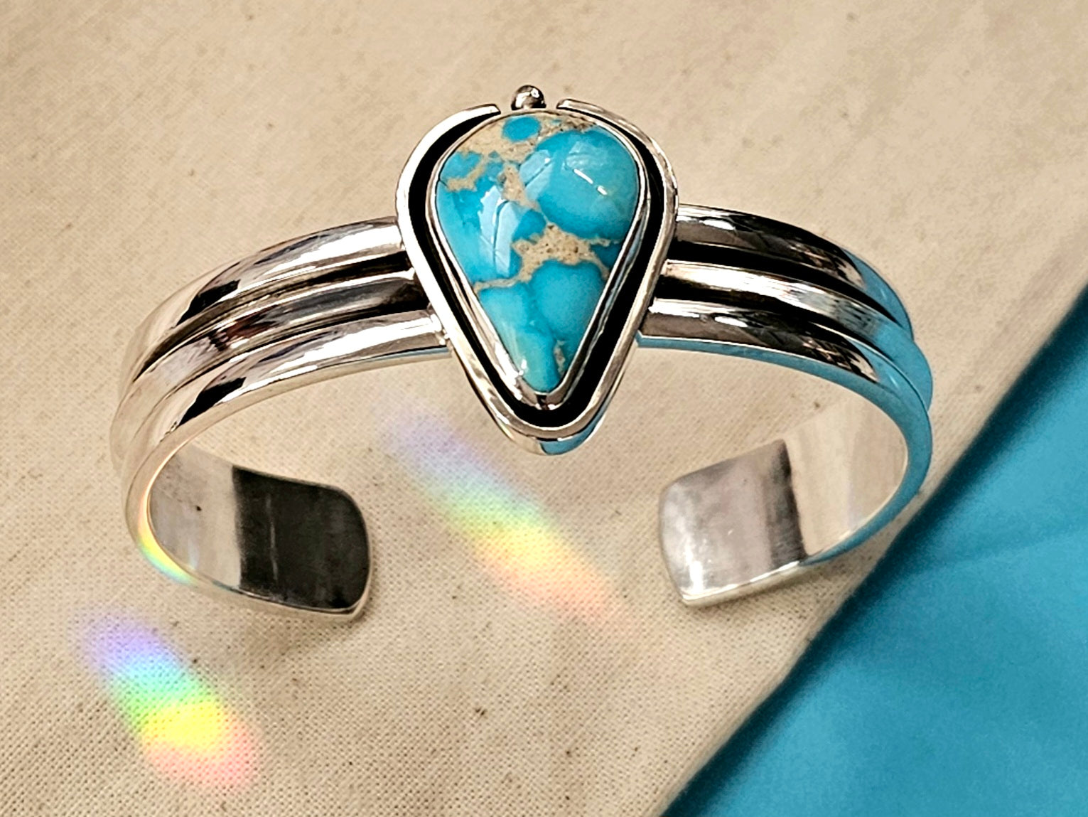 Sterling Silver Cuff w/ Sky Blue Turquoise