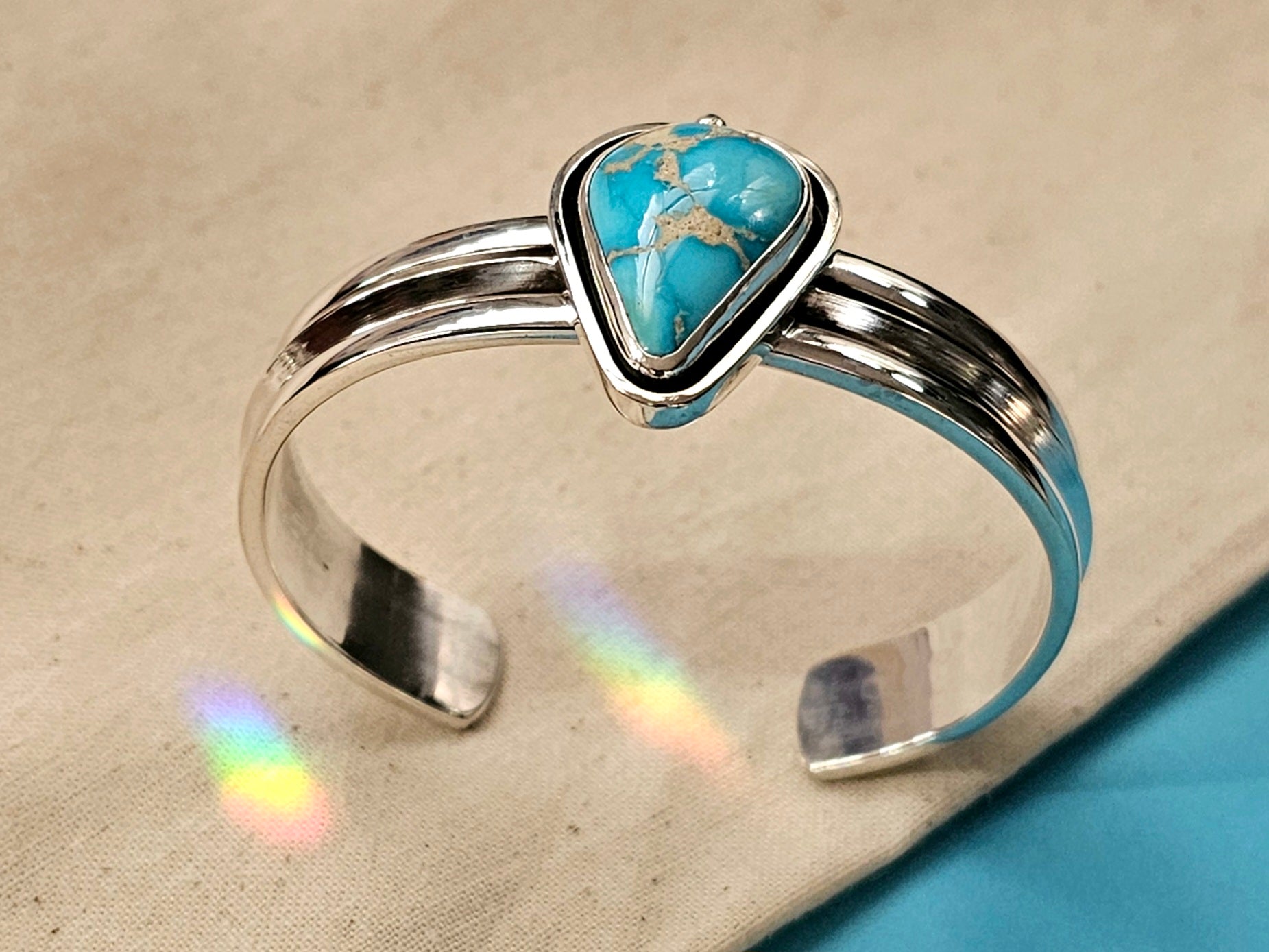 Sterling Silver Cuff w/ Sky Blue Turquoise