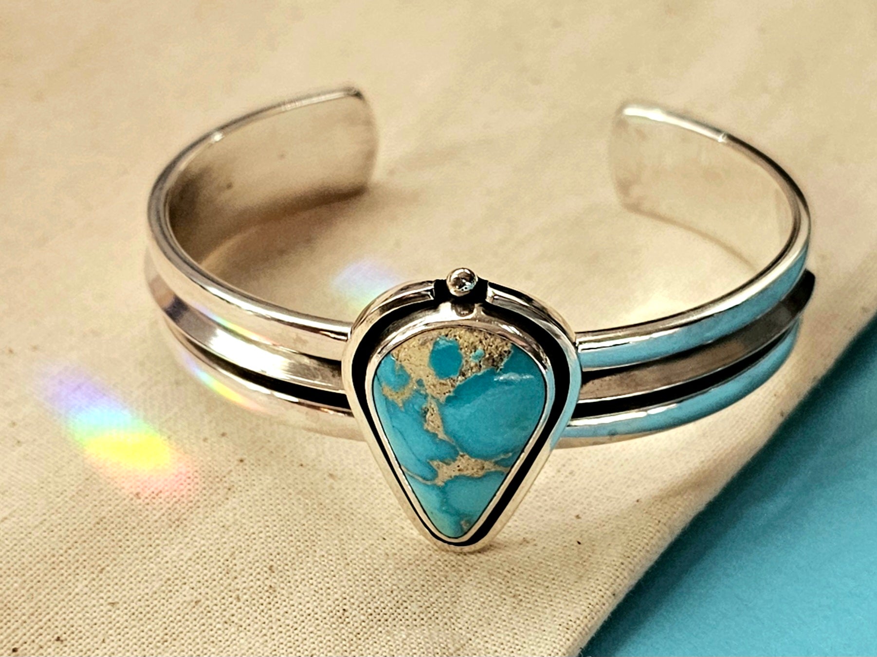 Sterling Silver Cuff w/ Sky Blue Turquoise