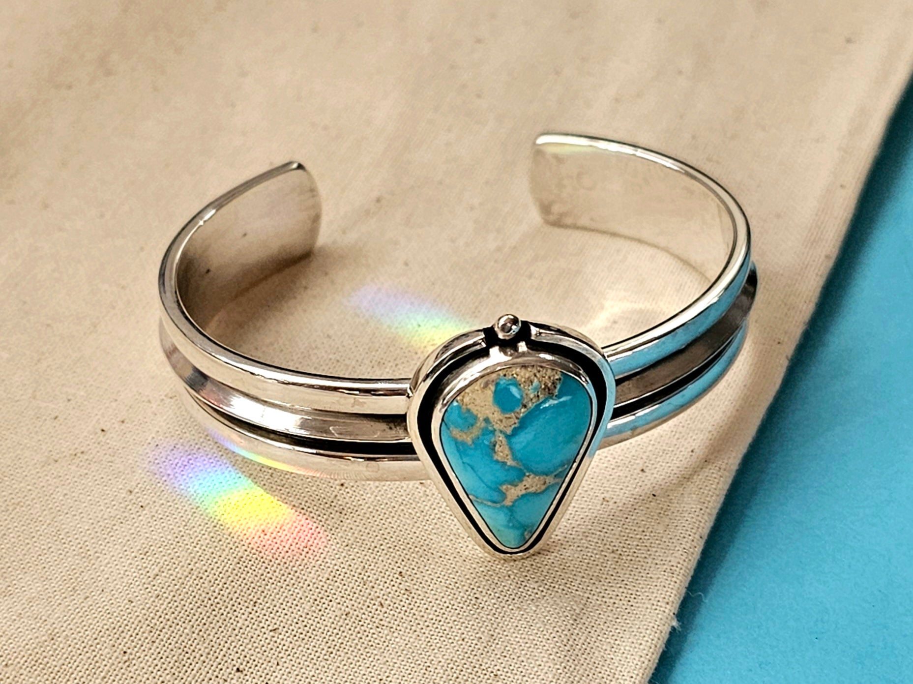 Sterling Silver Cuff w/ Sky Blue Turquoise