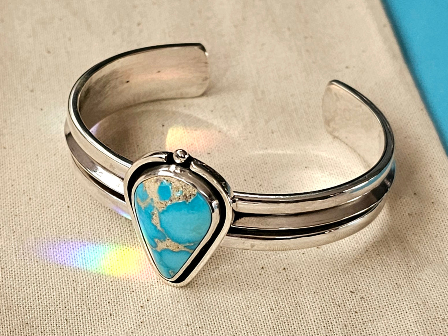 Sterling Silver Cuff w/ Sky Blue Turquoise